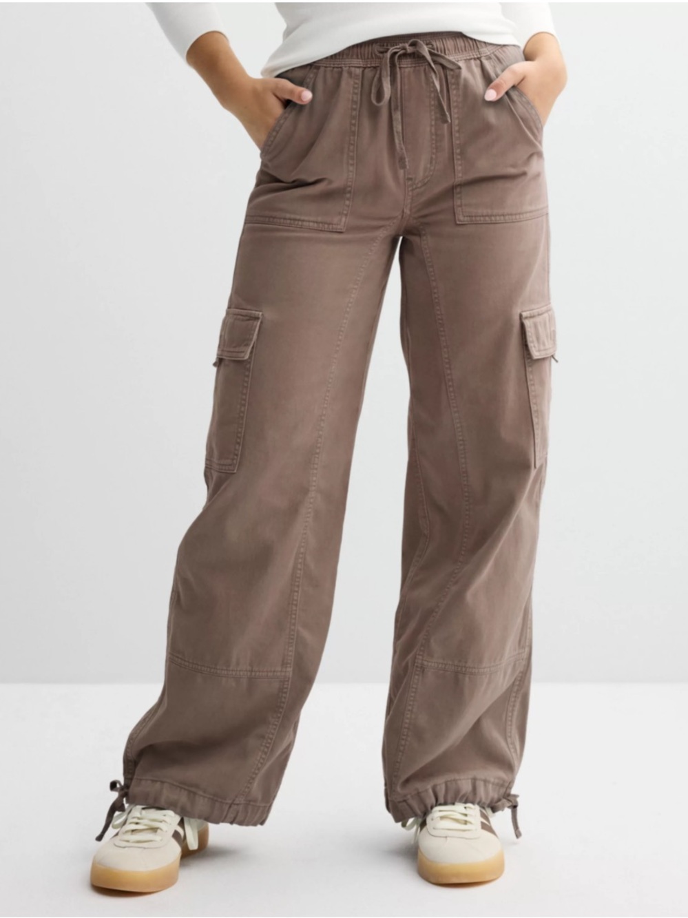 Juniors' SO® High Rise Pull-On Cargo Baggy Pants- XL - Brown